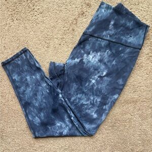 Gymshark Marble Blue 7/8 Leggings set with bra top